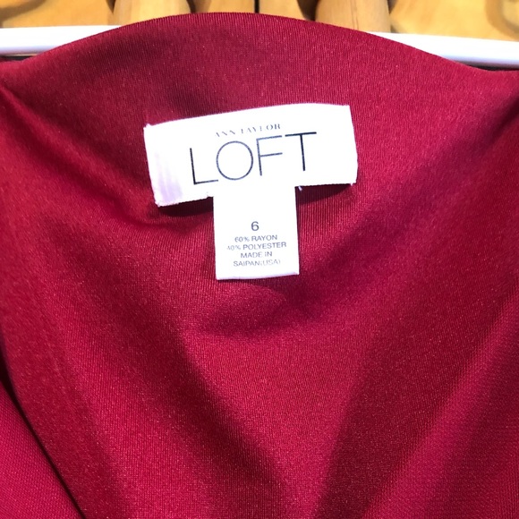 Loft Ann Taylor Sleeveless A Line Dress, in Burgundy, Size 6 - Picture 6 of 9